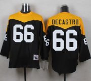 Wholesale Cheap Mitchell And Ness 1967 Steelers #66 David DeCastro Black/Yelllow Throwback Men's Stitched NFL Jersey