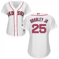 Wholesale Cheap Red Sox #25 Jackie Bradley Jr White Home Women's Stitched MLB Jersey