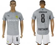 Wholesale Cheap Dortmund #8 Gundogan Grey Soccer Club Jersey