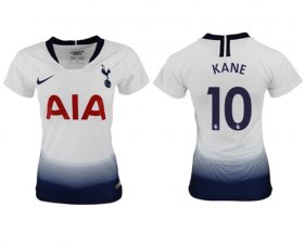 Wholesale Cheap Women\'s Tottenham Hotspur #10 Kane Home Soccer Club Jersey