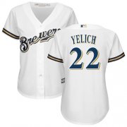 Wholesale Cheap Brewers #22 Christian Yelich White Home Women's Stitched MLB Jersey