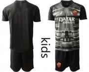 Wholesale Cheap Roma Blank Black Goalkeeper Kid Soccer Club Jersey
