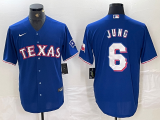 Cheap Men's Texas Rangers #6 Josh Jung Blue Stitched MLB Cool Base Nike Jersey