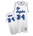 Wholesale Cheap Los Angeles Lakers #34 Shaquille O'neal White Swingman Throwback Jersey