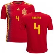 Wholesale Cheap Spain #4 Bartra Red Home Kid Soccer Country Jersey