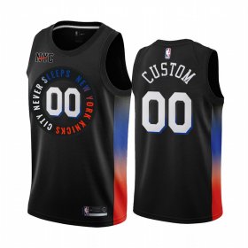 Wholesale Cheap Men\'s Nike Knicks Custom Personalized Black NBA Swingman 2020-21 City Edition Jersey