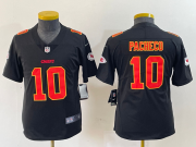 Cheap Youth Kansas City Chiefs #10 Isiah Pacheco Black Fashion Vapor Limited Stitched Jersey