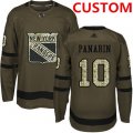 Cheap Men's New York Rangers Custom Green Salute to Service Stitched Hockey Jersey