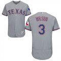 Wholesale Cheap Rangers #3 Russell Wilson Grey Flexbase Authentic Collection Stitched MLB Jersey