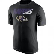 Wholesale Cheap Men's Baltimore Ravens Nike Black Legend Staff Practice Performance T-Shirt