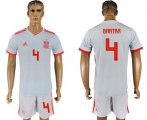 Wholesale Cheap Spain #4 Bartra Away Soccer Country Jersey