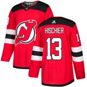 Wholesale Cheap Adidas Devils #13 Nico Hischier Red Home Authentic Stitched NHL Jersey