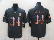 Wholesale Cheap Men's Las Vegas Raiders #34 Bo Jackson 2019 Black Salute To Service USA Flag Fashion Limited Jersey