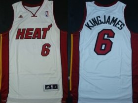 Wholesale Cheap Miami Heat #6 KingJames Revolution 30 Swingman White Jersey
