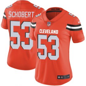 Wholesale Cheap Nike Browns #53 Joe Schobert Orange Alternate Women\'s Stitched NFL Vapor Untouchable Limited Jersey