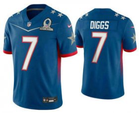 Wholesale Cheap Men\'s Dallas Cowboys #7 Trevon Diggs Blue 2022 Pro Bowl Vapor Untouchable Stitched Limited Jersey