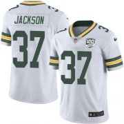 Wholesale Cheap Nike Packers #37 Josh Jackson White Men's 100th Season Stitched NFL Vapor Untouchable Limited Jersey