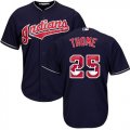 Wholesale Cheap Indians #25 Jim Thome Navy Blue Team Logo Fashion Stitched MLB Jersey