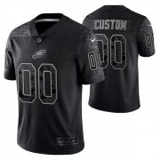 Wholesale Cheap Men's Philadelphia Eagles Active Player Custom Black Reflective Limited Stitched Jersey