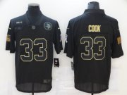 Wholesale Cheap Men's Minnesota Vikings #33 Dalvin Cook Black 2020 Salute To Service Stitched NFL Nike Limited Jersey