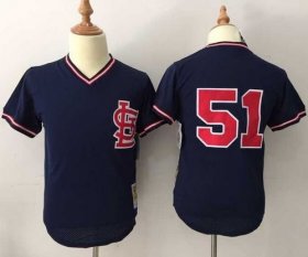 Wholesale Cheap Mitchell And Ness Cardinals #51 Willie McGee Navy Blue Throwback Stitched MLB Jersey