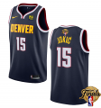 Wholesale Cheap Men's Denver Nuggets #15 Nikola Jokic Navy 2023 Finals Icon Edition Stitched Basketball Jersey