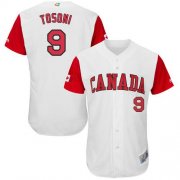 Wholesale Cheap Team Canada #9 Rene Tosoni White 2017 World MLB Classic Authentic Stitched MLB Jersey