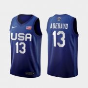 Wholesale Cheap Men's USA Team Bam Adebayo Away Blue 2021 Tokyo Olympics Jersey