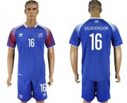 Wholesale Cheap Iceland #16 Sigurjonsson Home Soccer Country Jersey