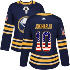 Wholesale Cheap Adidas Sabres #10 Henri Jokiharju Navy Blue Home Authentic USA Flag Women\'s Stitched NHL Jersey