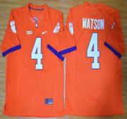 Wholesale Cheap Clemson Tigers #4 Deshaun Watson Orange College Football Nike Limited Jersey