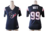 Wholesale Cheap Nike Texans #99 J.J. Watt Navy Blue Team Color Women's Team Diamond Stitched NFL Elite Jersey