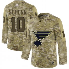 Wholesale Cheap Adidas Blues #10 Brayden Schenn Camo Authentic Stitched NHL Jersey