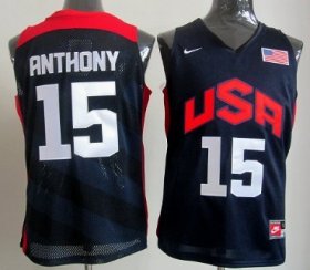 Wholesale Cheap 2012 Olympics Team USA #15 Carmelo Anthony Revolution 30 Swingman Blue Jersey