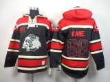Wholesale Cheap Blackhawks #88 Patrick Kane Black Sawyer Hooded Sweatshirt Stitched NHL Jersey