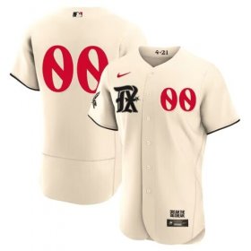 Cheap Men\'s Texas Rangers Customized Cream 2023 City Connect Flex Base Stitched Baseball Jersey