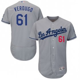 Wholesale Cheap Dodgers #61 Alex Verdugo Grey Flexbase Authentic Collection Stitched MLB Jersey
