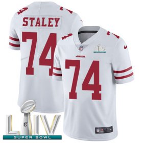 Wholesale Cheap Nike 49ers #74 Joe Staley White Super Bowl LIV 2020 Youth Stitched NFL Vapor Untouchable Limited Jersey
