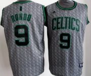 Wholesale Cheap Boston Celtics #9 Rajon Rondo Gray Static Fashion Jersey