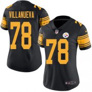 Wholesale Cheap Nike Steelers #78 Alejandro Villanueva Black Women's Stitched NFL Limited Rush Jersey
