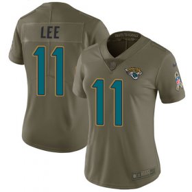Wholesale Cheap Nike Jaguars #11 Marqise Lee Olive Women\'s Stitched NFL Limited 2017 Salute to Service Jersey