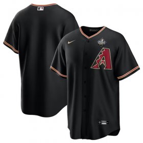 Men\'s Arizona Diamondbacks Blank Black 2023 World Series Cool Base Stitched Baseball Jersey