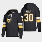 Wholesale Cheap Pittsburgh Penguins #30 Matt Murray Black adidas Lace-Up Pullover Hoodie