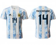 Wholesale Cheap Men 2020-2021 Season National team Argentina home aaa version white 14 Soccer Jersey