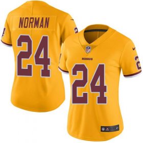 Wholesale Cheap Nike Redskins #24 Josh Norman Gold Women\'s Stitched NFL Limited Rush Jersey