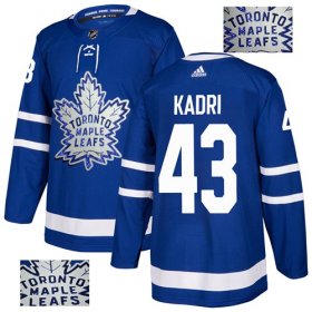 Wholesale Cheap Adidas Maple Leafs #43 Nazem Kadri Blue Home Authentic Fashion Gold Stitched NHL Jersey
