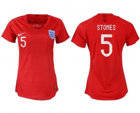 Wholesale Cheap Women\'s England #5 Stones Away Soccer Country Jersey