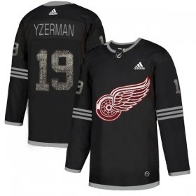 Wholesale Cheap Adidas Red Wings #19 Steve Yzerman Black Authentic Classic Stitched NHL Jersey