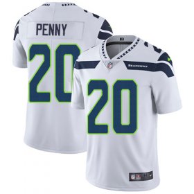 Wholesale Cheap Nike Seahawks #20 Rashaad Penny White Men\'s Stitched NFL Vapor Untouchable Limited Jersey