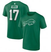 Wholesale Cheap Men's Buffalo Bills #17 Josh Allen Green St. Patrick's Day Icon Player T-Shirt